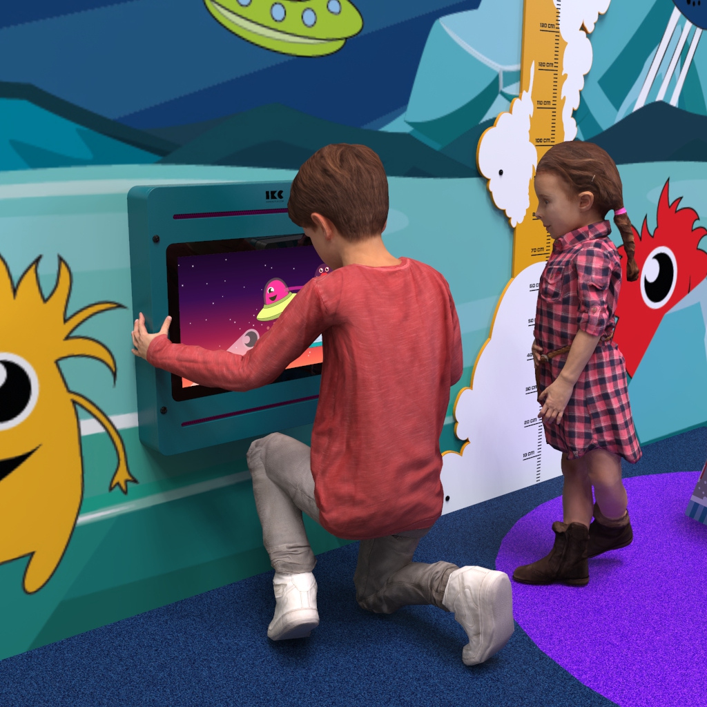 L'image montre un système de jeu interactif Delta 21 inch Monster