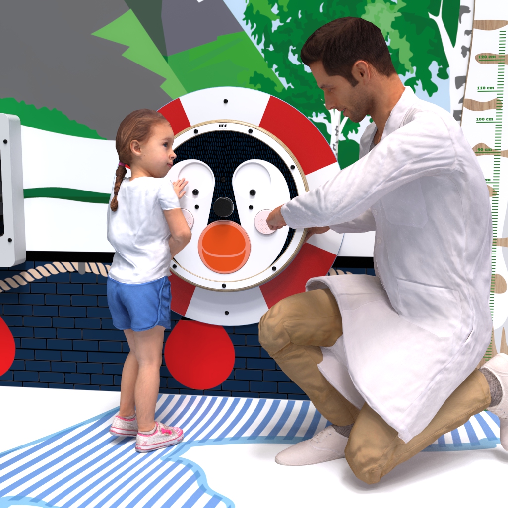 L'image montre un jeux muraux Happy penguin