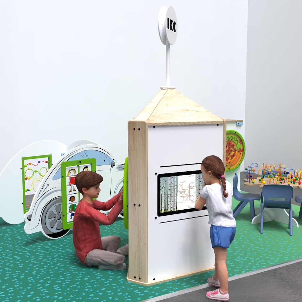 L'image montre un système de jeu interactif Playtower touch wood