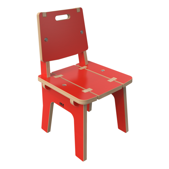 Rode houten stoel voor kinderen | IKC Kindermeubels